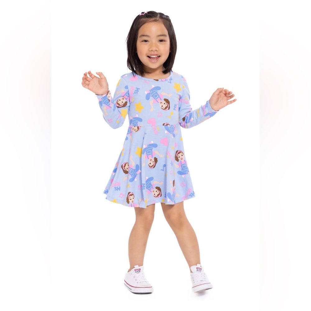 Ms. Rachel Toddler Long Sleeve‎ Print Dress NWT 3T 4T 5T - Picture 2 of 4